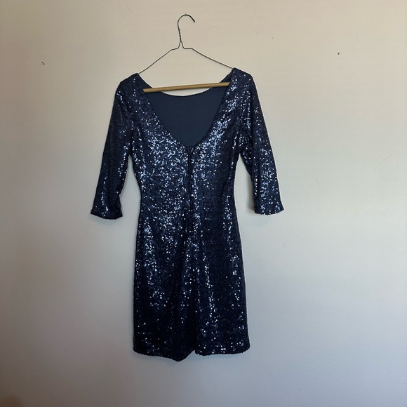 Midnight Doll Navy Sequin Cocktail / Semi-Formal Dress - Picture 4 of 10
